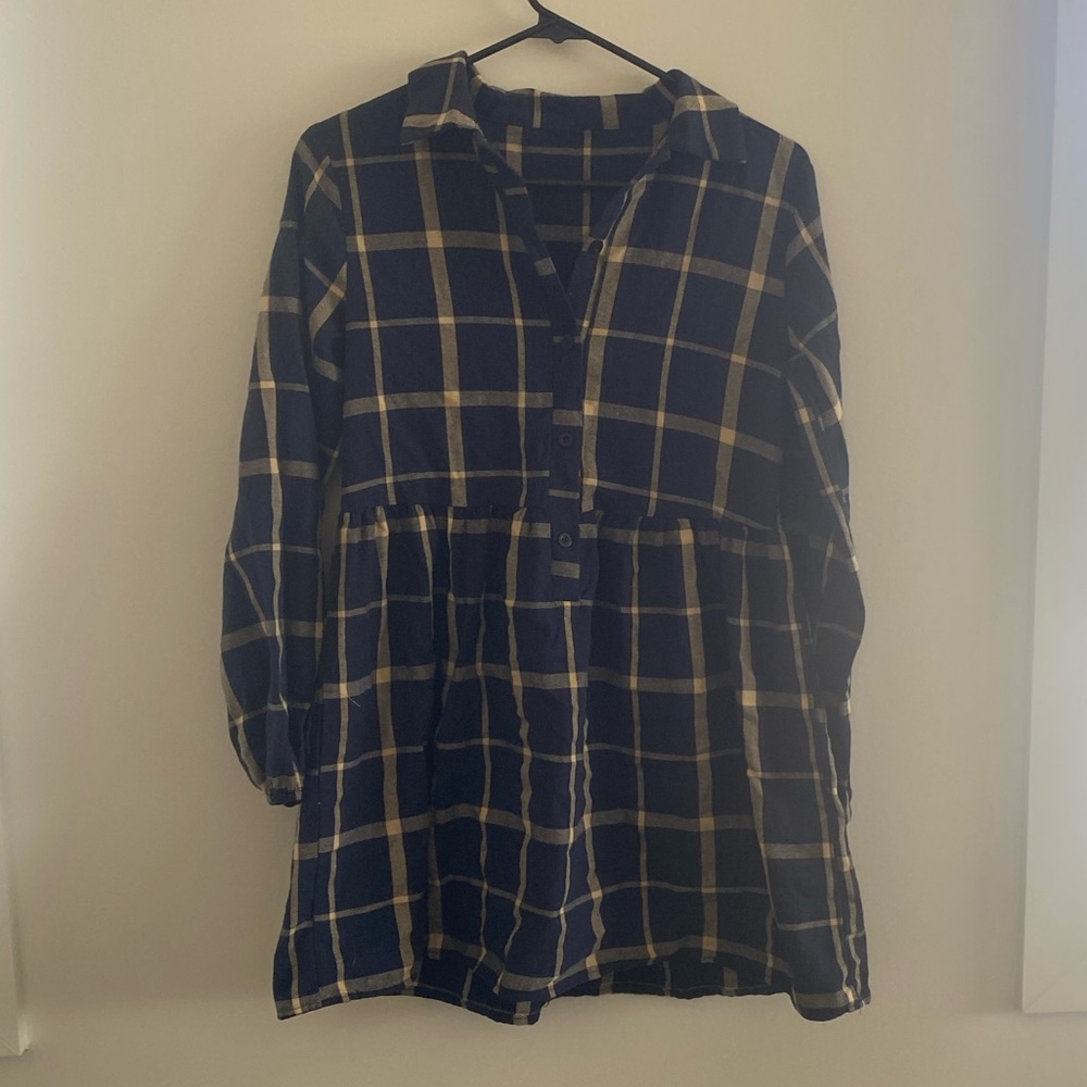 Flannel along sleeve Dress